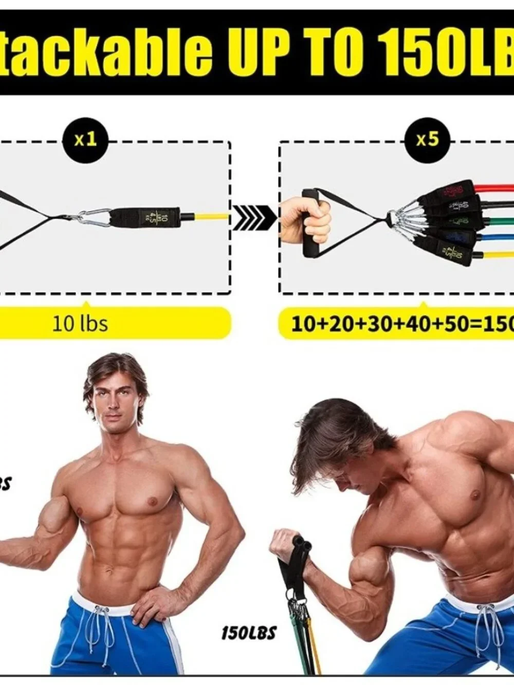 NEW Resistance Training Bands 11 Piece Set Home Workout Physical Therapy Yoga Pi
